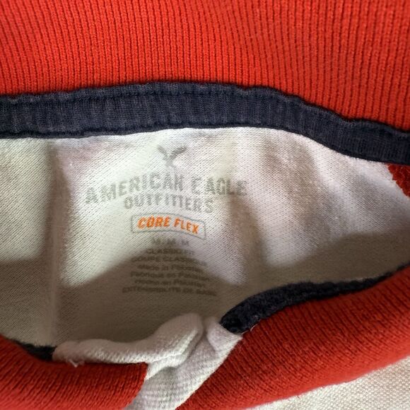 American Eagle Shirt Men’s Medium Blue Color Block Polo Casual Short Sleeve - Picture 3 of 9
